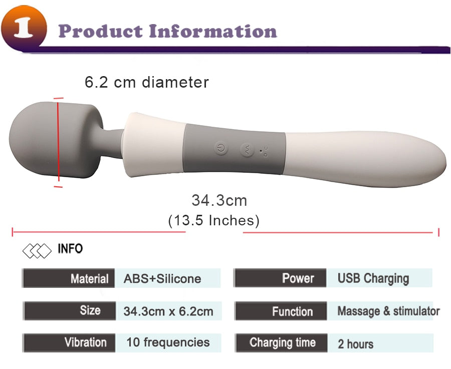 Huge Magic Wand Powerful Vibrators for Women Big AV Stick Female Clitoris G Spot Body Massager Adult Vibrator Sex Toys for Woman - buysextoyth
