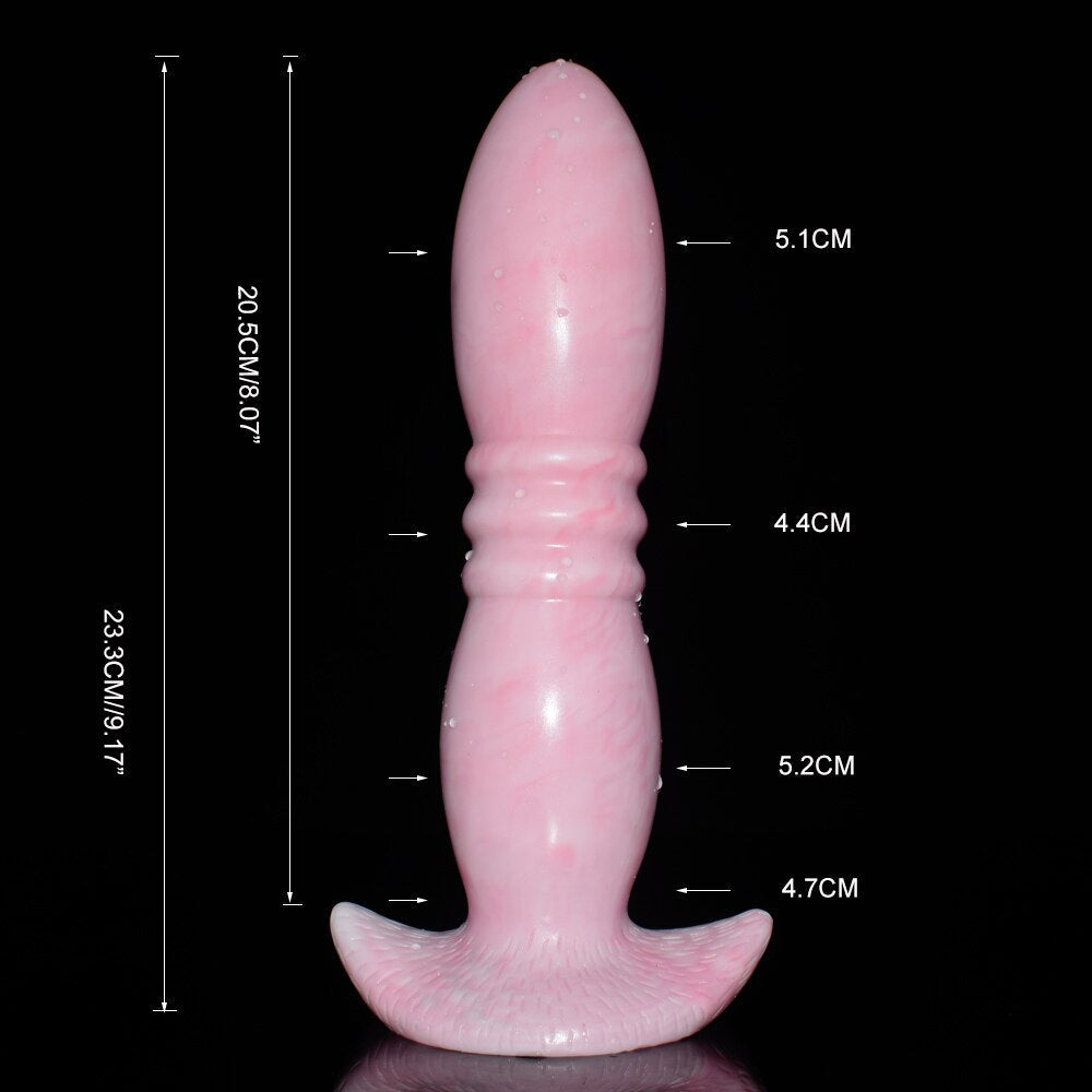 FAAK Large Pink Butt Plug with Sucker Silicone Bullet Anal Sex Toys for Woman Man Anus Massage Beads Dildos Vagina Stimulate - buysextoyth