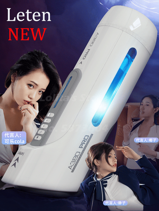 Leten Electric Piston Heating Vagina Vibrator Mmale Automatic Overlength Thrusting Masturbation Voice Sucking Sex Toys for Men - buysextoyth