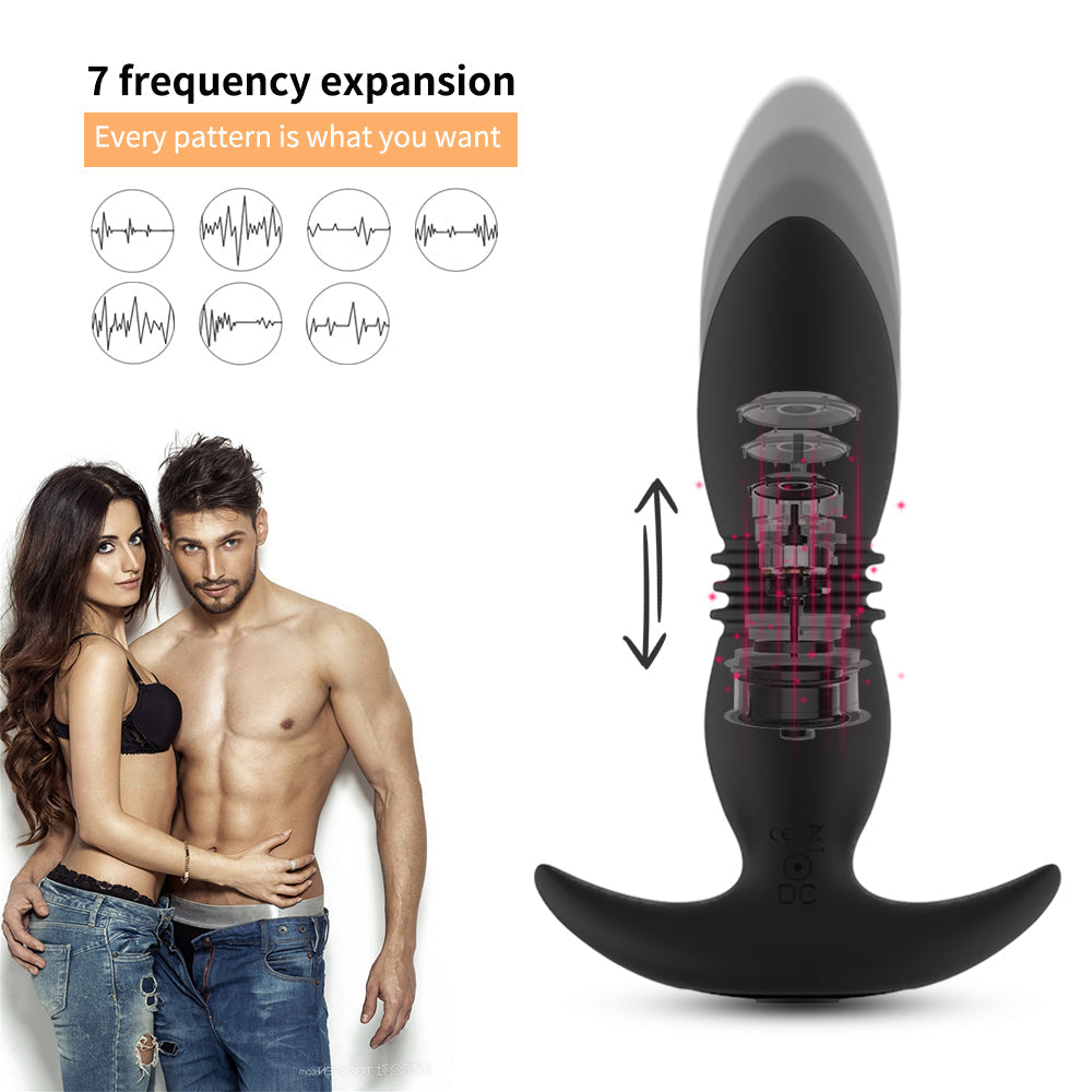 Telescopic Vibrator Anal Plug Sex Shop Prostate Massage Stimulator Female Masturbator Butt Plug Anal Beads Sex Toys for Couple - buysextoyth
