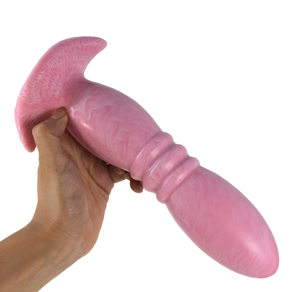 FAAK Large Pink Butt Plug with Sucker Silicone Bullet Anal Sex Toys for Woman Man Anus Massage Beads Dildos Vagina Stimulate - buysextoyth
