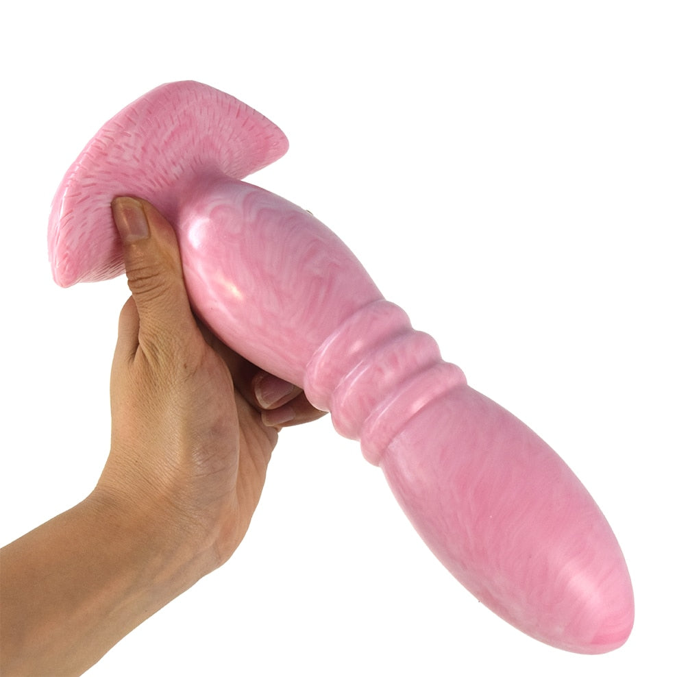 FAAK Large Pink Butt Plug with Sucker Silicone Bullet Anal Sex Toys for Woman Man Anus Massage Beads Dildos Vagina Stimulate - buysextoyth