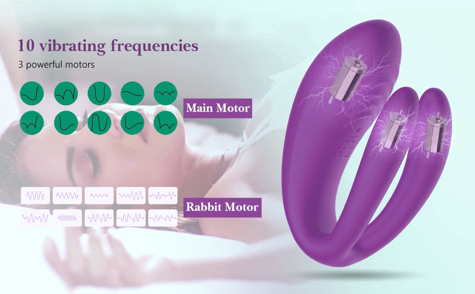New Couple Vibrator Sex Toys 3 Motor Couple Vibrators 25M Remote Control Dildo Anal Vibrator Stimulator for Couples and Women - buysextoyth