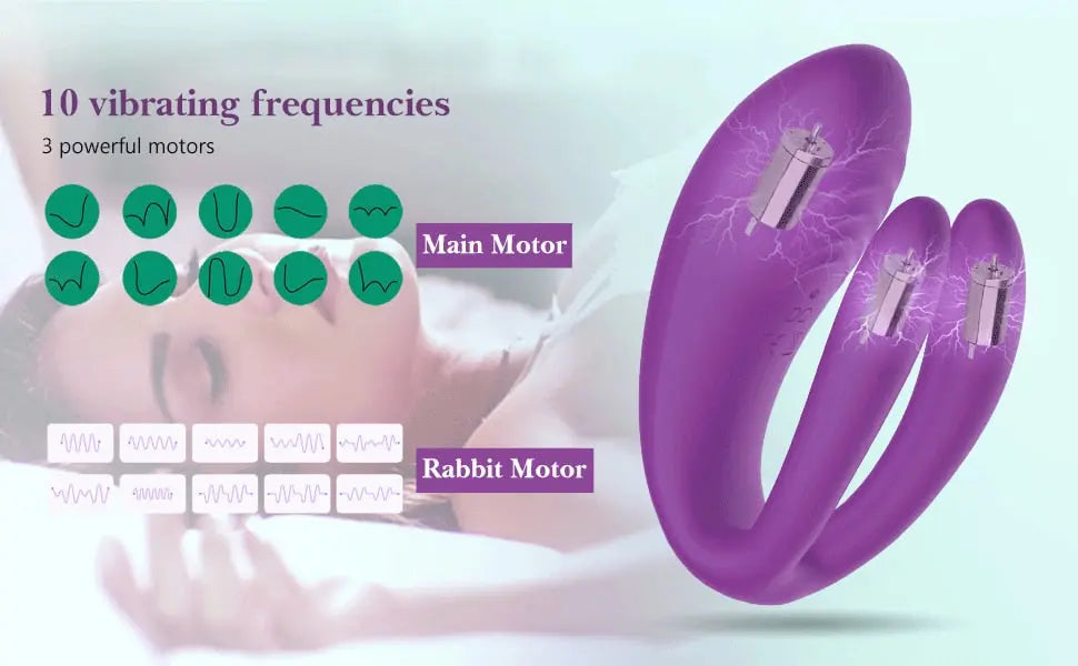 New Couple Vibrator Sex Toys 3 Motor Couple Vibrators 25M Remote Control Dildo Anal Vibrator Stimulator for Couples and Women - buysextoyth