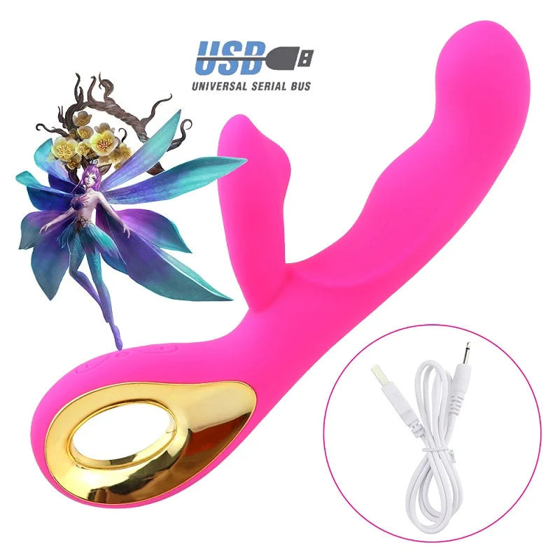 G Spot Rabbit Dildo Vibrator Orgasm Adult Toys USB Charging Powerful Masturbation Sex Toy for Women Waterproof Adult Sex Product - buysextoyth
