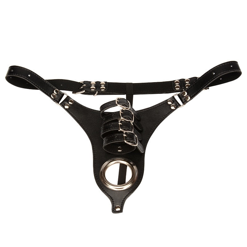 Samox Male Chastity Cage Device Penis Pants Sexy Underwear Lock Adult Erotic Leather Penis Cock Rings Sex Toys Men BDSM Products - buysextoyth