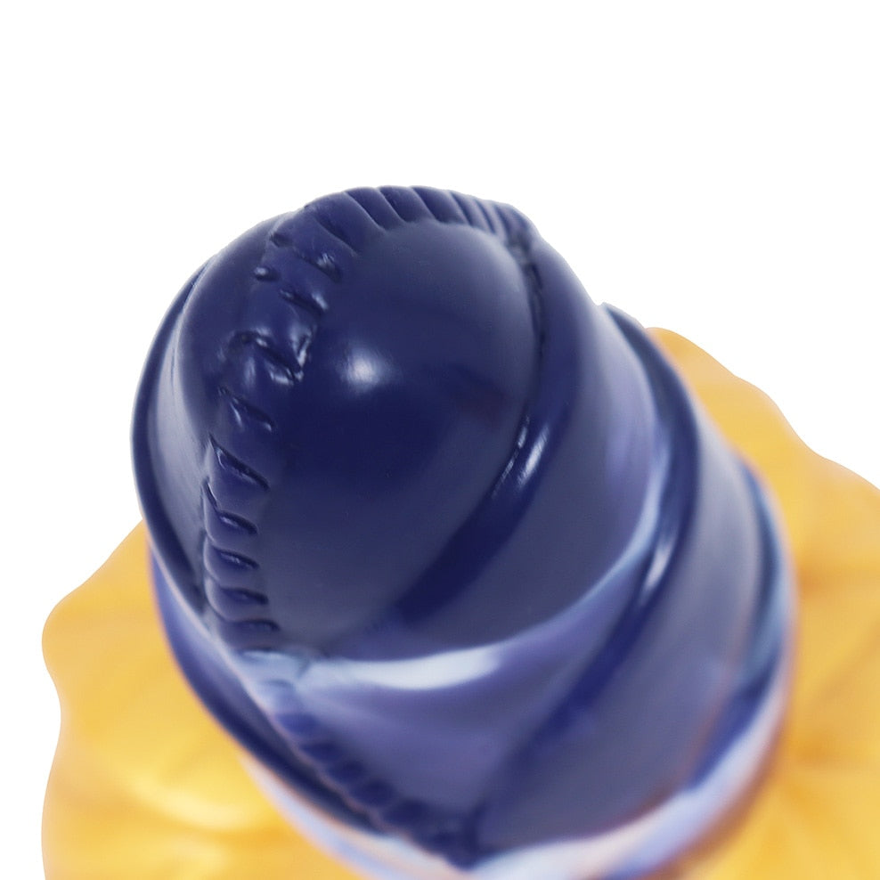 FAAK Large Base Butt Plug Blue and Gold Bud Shape Ribbed Anal Sex Toys with Suction Cup Adult Erotic Products Couple Flirting - buysextoyth