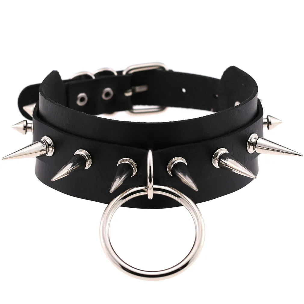BDSM Different Style Fashion Punk Men Torques Necklace Gothic PU Leather Choker Collar Necklace Women Body Chain - buysextoyth