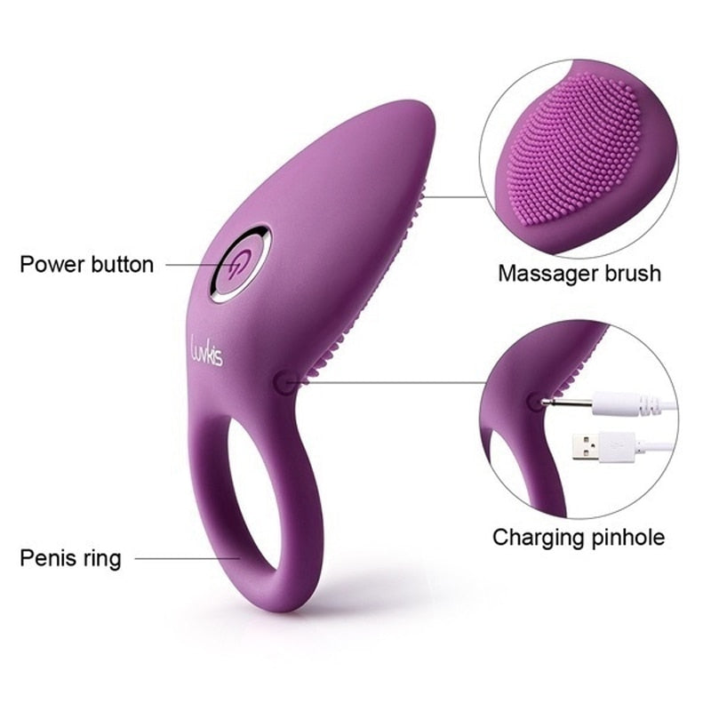 Penis Ring Vibrating Clitoris Stimulator G Spot Sex Toys for Couple Vibro Delay Lick Vagina Orgasm Lock Fine Sleeve Vibrator - buysextoyth