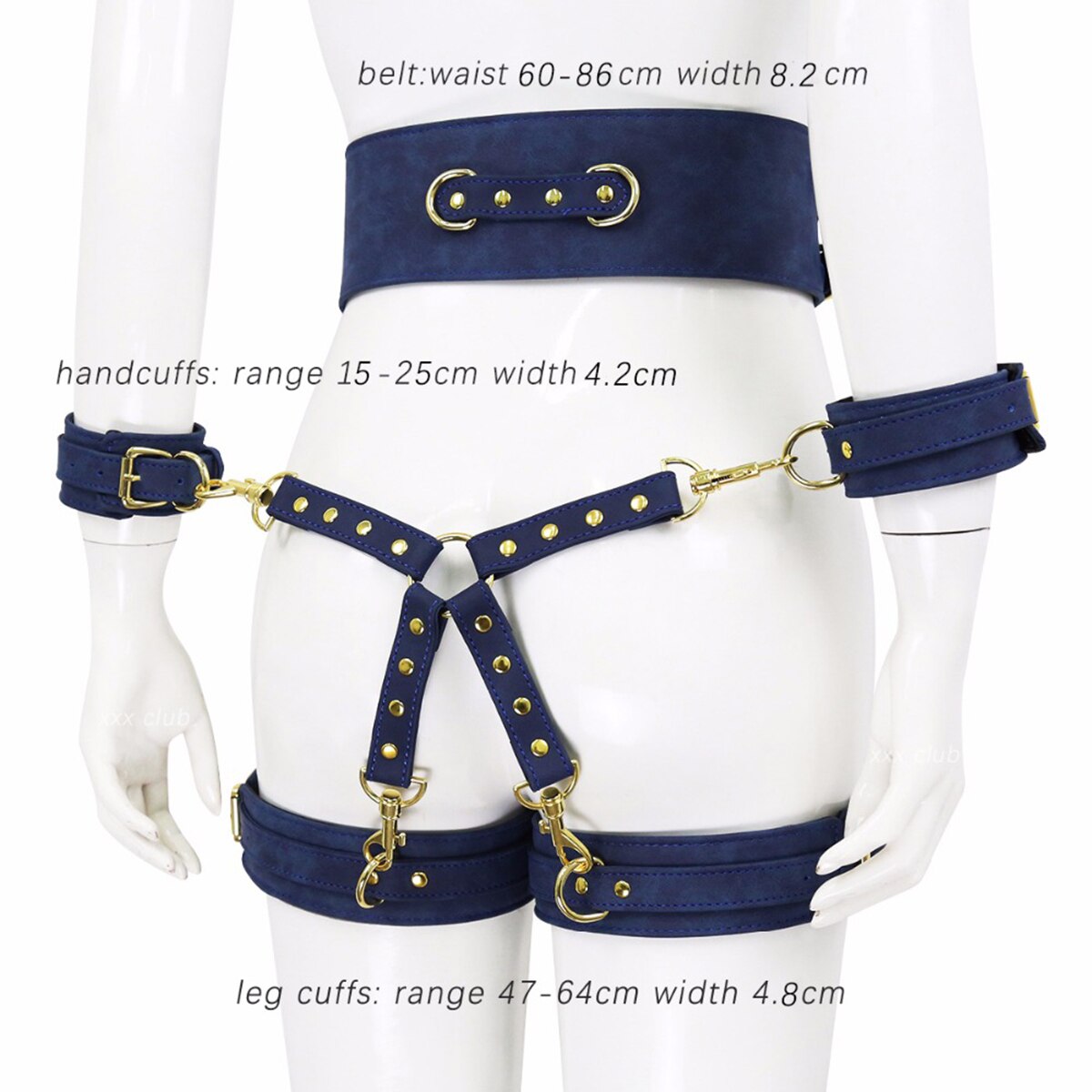 BDSM Sex Toy PU Leather Bondage Set Include Handcuffs.Belt. Legcuffs. Center Connection. Adult Toys Sex Bondage Toys for Women - buysextoyth
