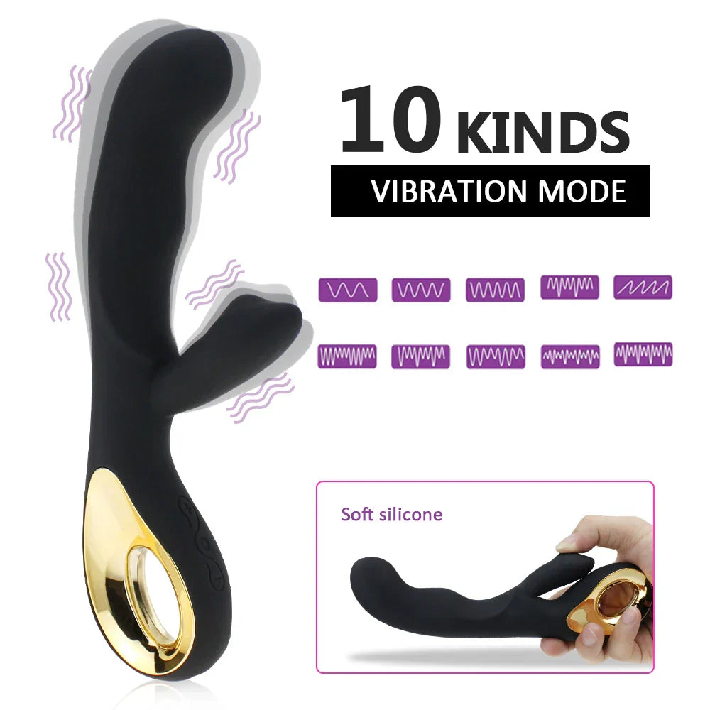 G Spot Rabbit Dildo Vibrator Orgasm Adult Toys USB Charging Powerful Masturbation Sex Toy for Women Waterproof Adult Sex Product - buysextoyth