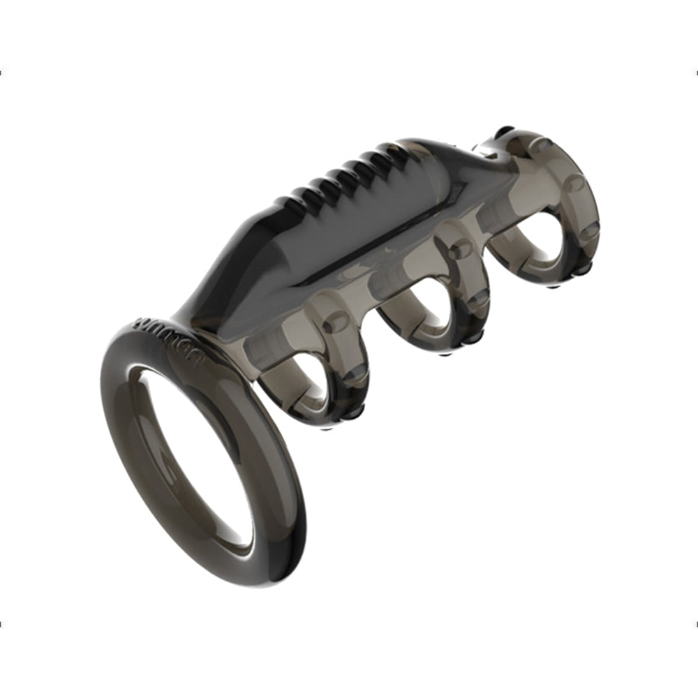 Dick Vibrating Penis Rings for Male Delay Ejaculation Men Sex Toys Silicon Penis Sleeve Ring Cock Ring Men Chastity Cage Device - buysextoyth