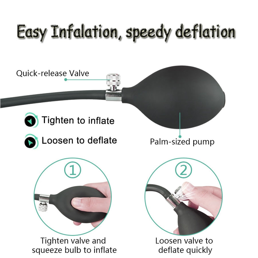 Silicone Inflated Super Big Anal Plug Dildo 13cm Huge Anal Dilator Prostate Massage Anus Extender G Spot Stimulator Sex Toys - buysextoyth