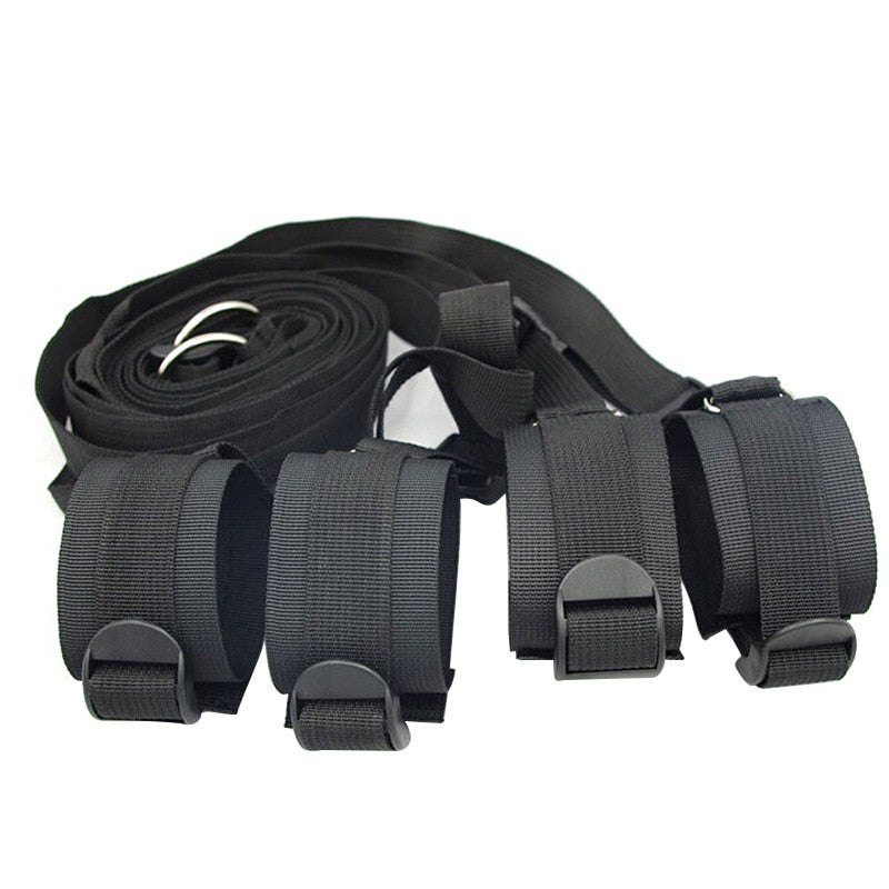 Bed Jam Sex Restraint Kit Adjustable Belt Nylon Handcuffs Ankle Cuffs Under Bed BDSM Bondage Erotic Toys Fixation Adult Game - buysextoyth