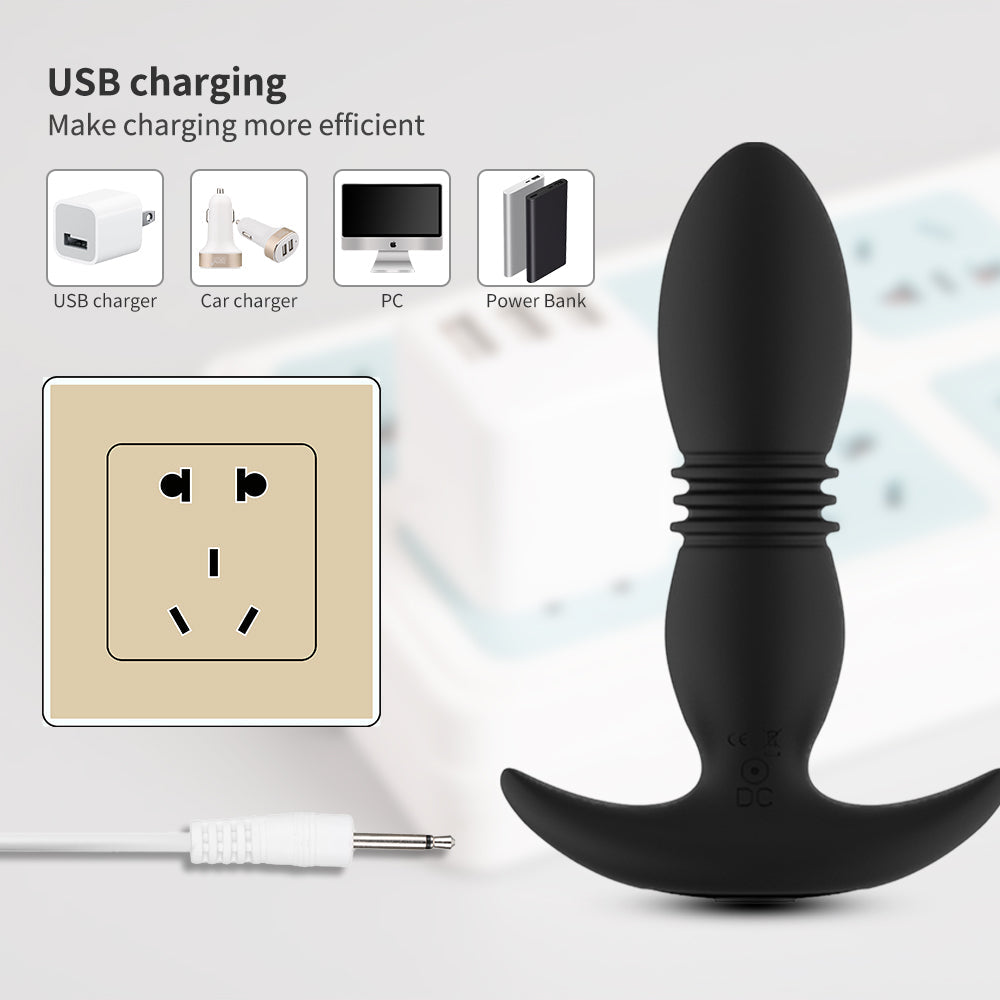 Telescopic Vibrator Anal Plug Sex Shop Prostate Massage Stimulator Female Masturbator Butt Plug Anal Beads Sex Toys for Couple - buysextoyth