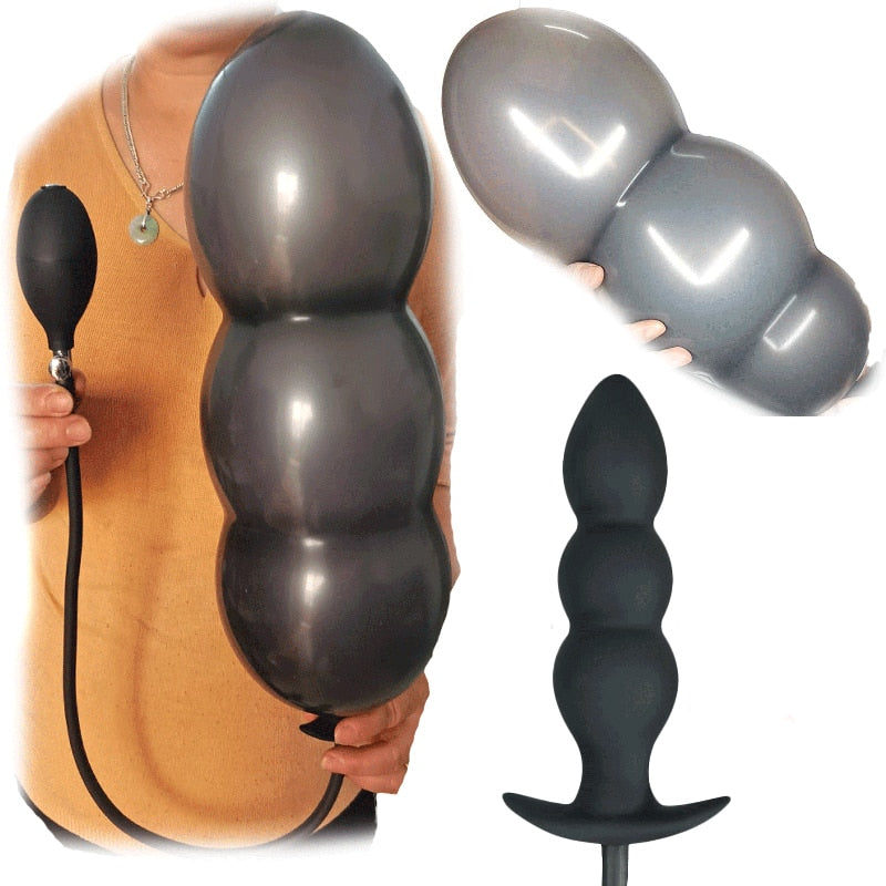 Silicone Inflated Super Big Anal Plug Dildo 13cm Huge Anal Dilator Prostate Massage Anus Extender G Spot Stimulator Sex Toys - buysextoyth