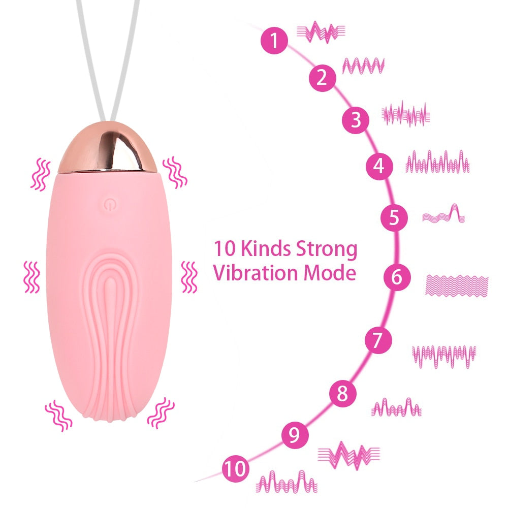 Wireless Remote Control 10 Frequency Jump Egg Vibrator USB Charging Sex Toys for Women Clitoris G-spot Stimulate Vagina Massager - buysextoyth