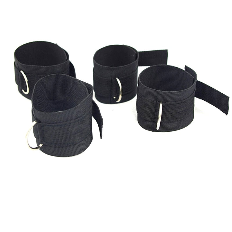 Bed Jam Sex Restraint Kit Adjustable Belt Nylon Handcuffs Ankle Cuffs Under Bed BDSM Bondage Erotic Toys Fixation Adult Game - buysextoyth