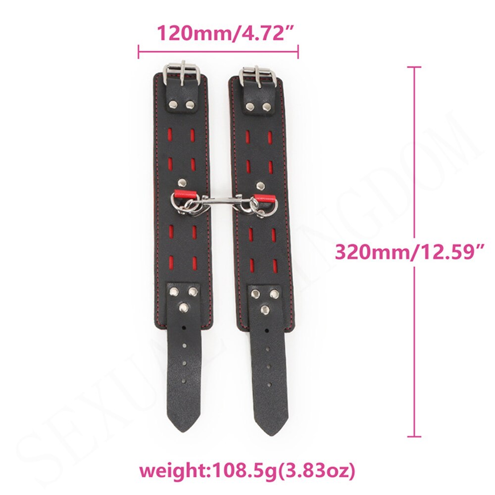 Adjustable Leather Handcuffs and Shackles BDSM Bondage Bundling Femdom Fun Adult Sex Bondage Sex Toys for Woman Couples - buysextoyth