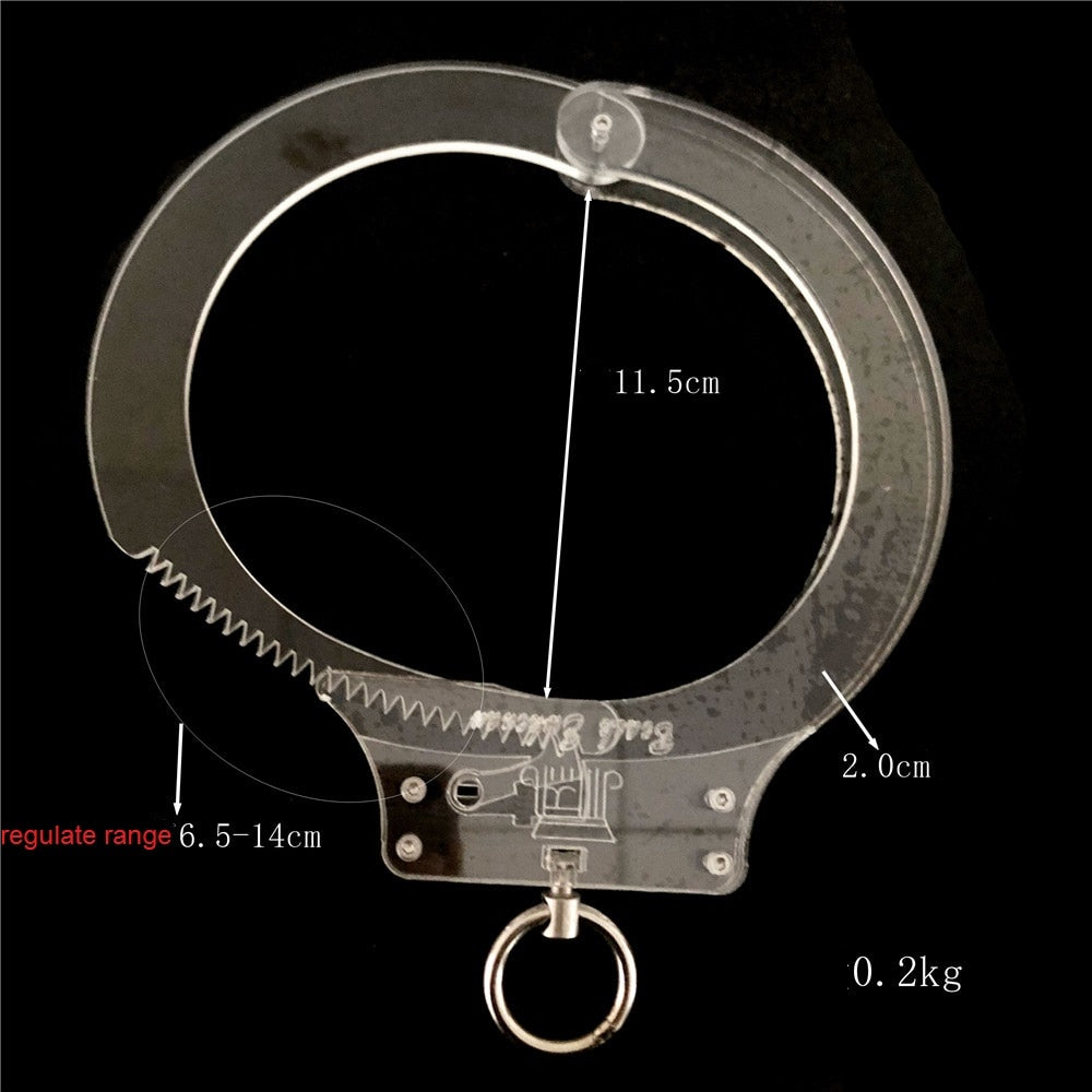 Latest Clear Crystal Adjustable Restraint Necklet Collar with Metal Ring Restraint Adult Bondage Bdsm Sex Toy for Male Female - buysextoyth