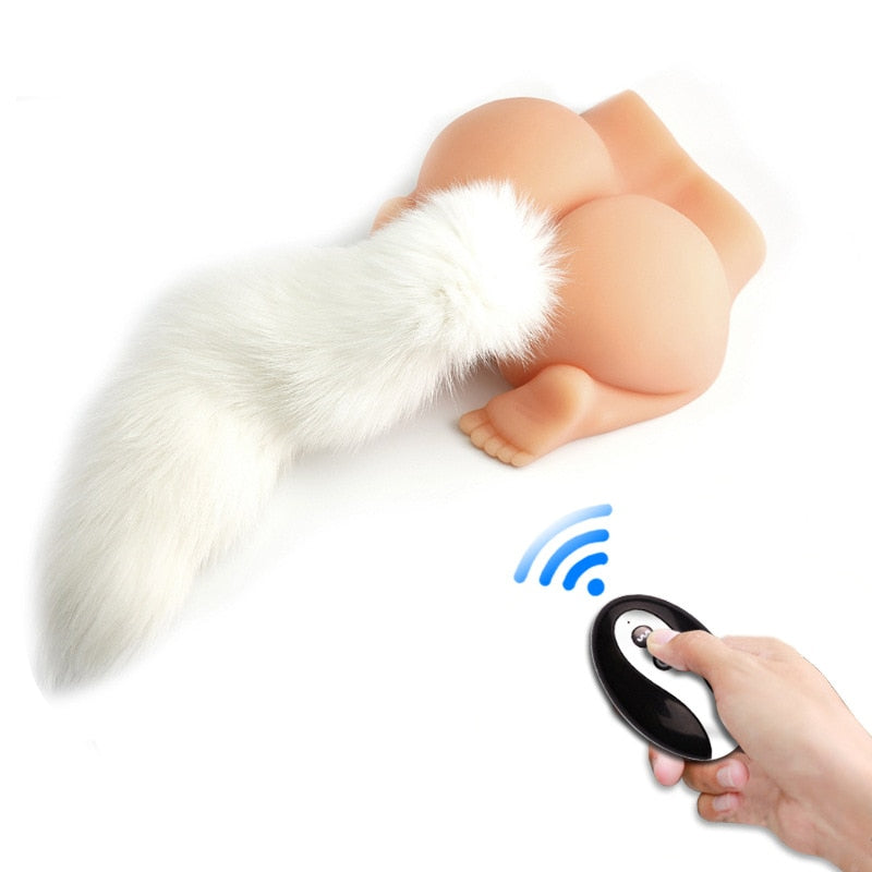 Anal Plug Fox Tail for Adults Cosplay Remote Control Butt Plug Sex Toys Erotic Games for Couples - buysextoyth