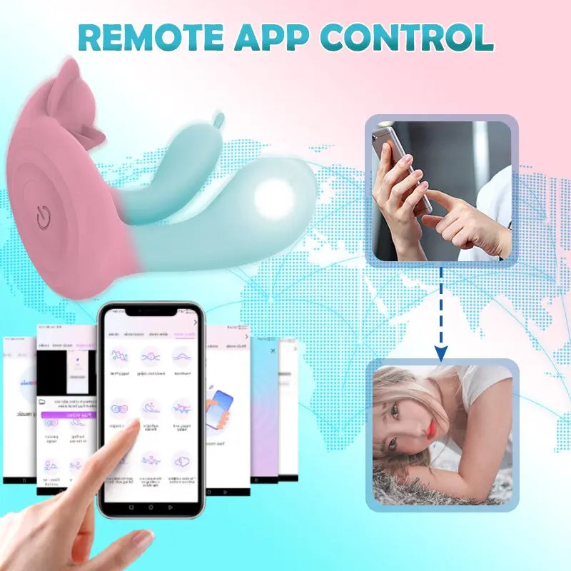 APP ควบคุมผู้หญิง Vibrators ลิ้นเลีย Clitoris Stimulator G Spot Massager Vibrating หญิง Masturbation - buysextoyth