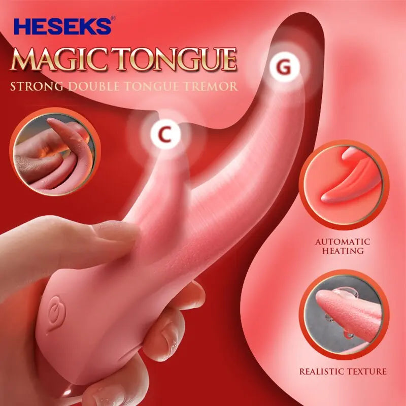 คู่ลิ้นเลียเครื่องอุ่นผู้หญิง G Spot Clitoris ช่องคลอด Anal หัวนมกระตุ้นเซ็กซ์ทอยหญิง Masturbator - buysextoyth