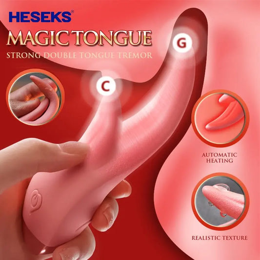 คู่ลิ้นเลียเครื่องอุ่นผู้หญิง G Spot Clitoris ช่องคลอด Anal หัวนมกระตุ้นเซ็กซ์ทอยหญิง Masturbator - buysextoyth