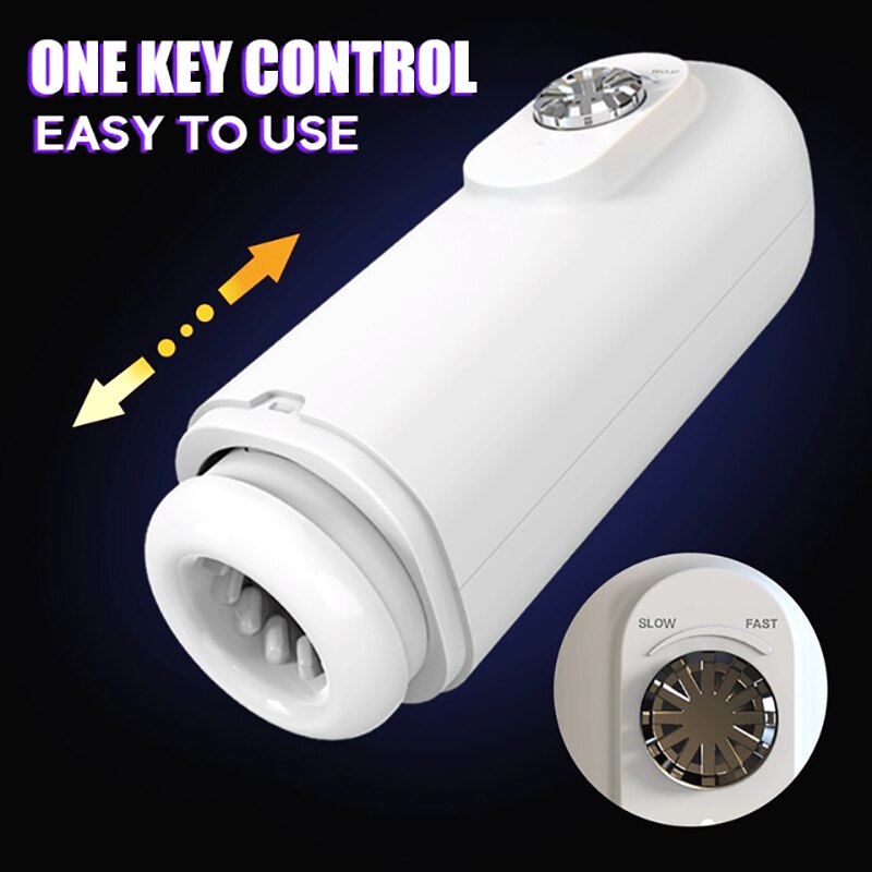อัตโนมัติ Thrusting Telescopic Masturbators สำหรับผู้ชาย Penis กระตุ้นอมควย Soft ช่องคลอดถ้วยหีเซ็กซ์ทอยสำหรับชาย - buysextoyth