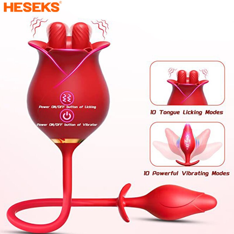 กุหลาบลิ้นเลีย Vibrator ผู้หญิงหัวนมอมควย G Spot Clitoris Masturbation หญิงเซ็กซ์ทอย - buysextoyth