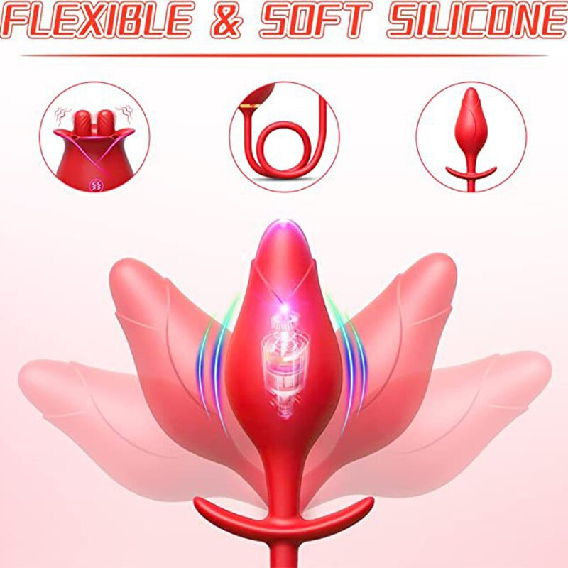 กุหลาบลิ้นเลีย Vibrator ผู้หญิงหัวนมอมควย G Spot Clitoris Masturbation หญิงเซ็กซ์ทอย - buysextoyth