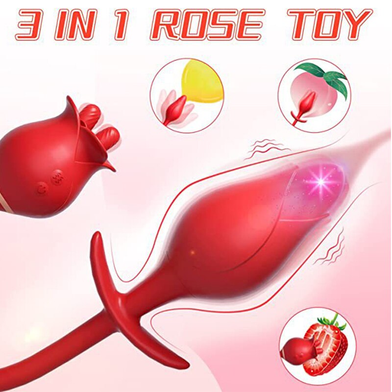 กุหลาบลิ้นเลีย Vibrator ผู้หญิงหัวนมอมควย G Spot Clitoris Masturbation หญิงเซ็กซ์ทอย - buysextoyth