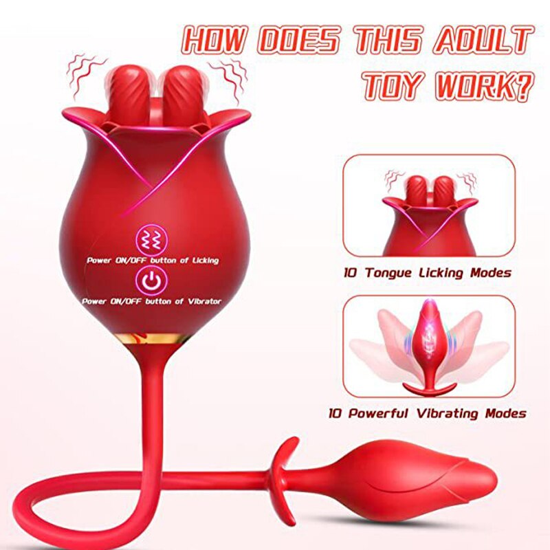 กุหลาบลิ้นเลีย Vibrator ผู้หญิงหัวนมอมควย G Spot Clitoris Masturbation หญิงเซ็กซ์ทอย - buysextoyth