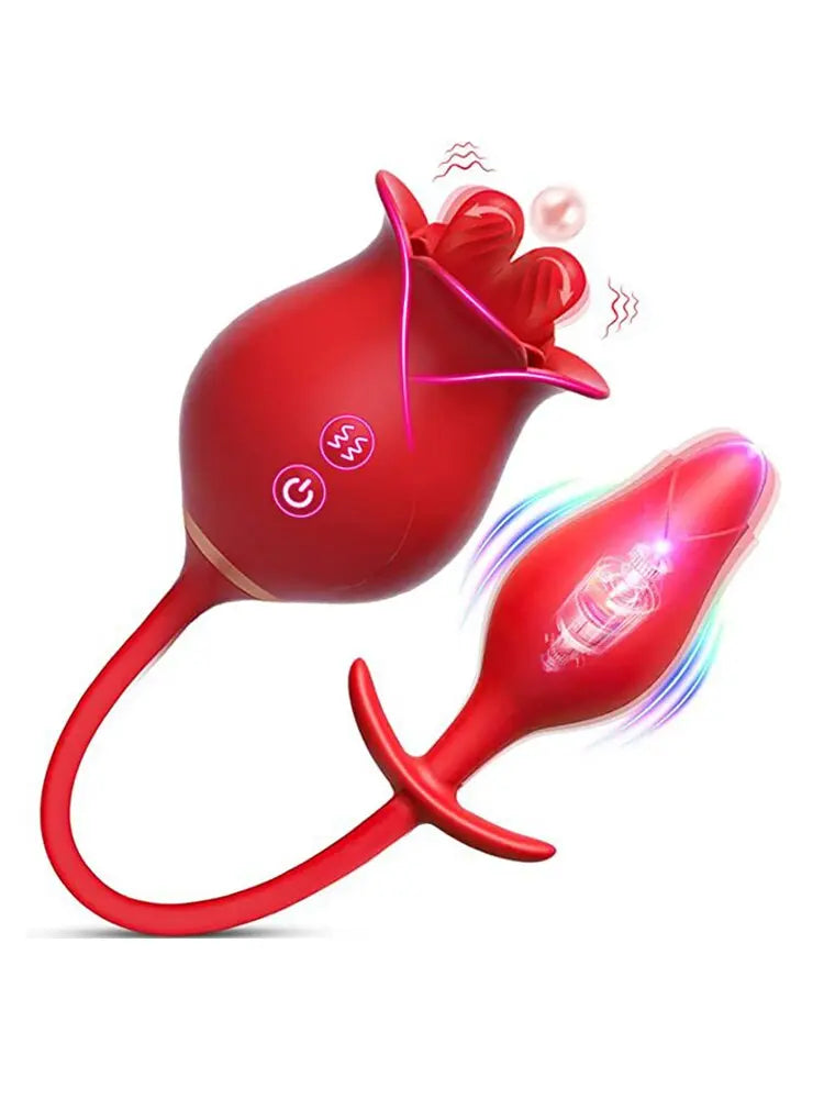 กุหลาบลิ้นเลีย Vibrator ผู้หญิงหัวนมอมควย G Spot Clitoris Masturbation หญิงเซ็กซ์ทอย - buysextoyth