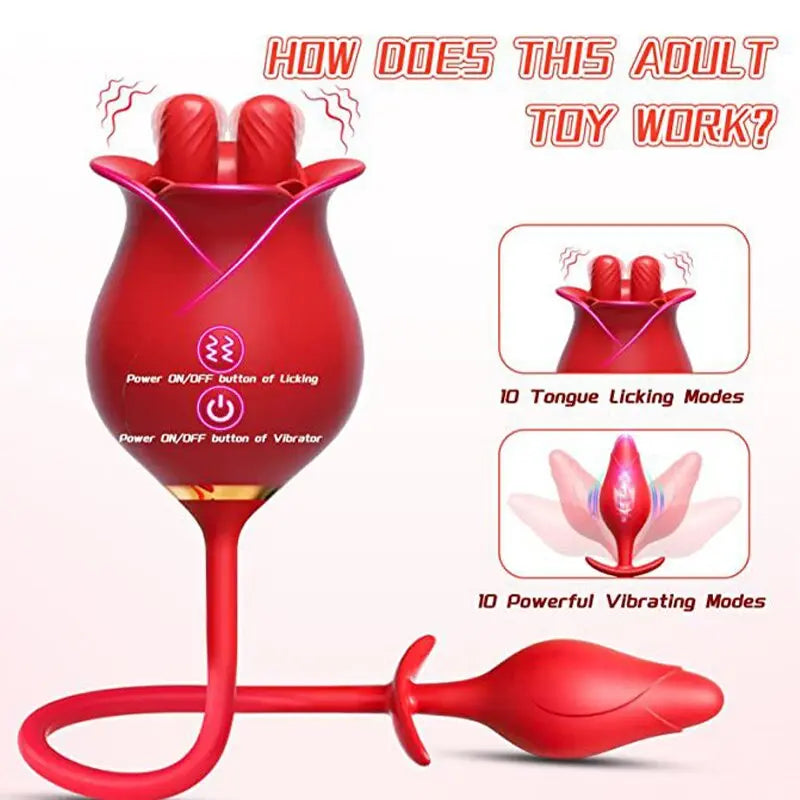 กุหลาบลิ้นเลีย Vibrator ผู้หญิงหัวนมอมควย G Spot Clitoris Masturbation หญิงเซ็กซ์ทอย - buysextoyth
