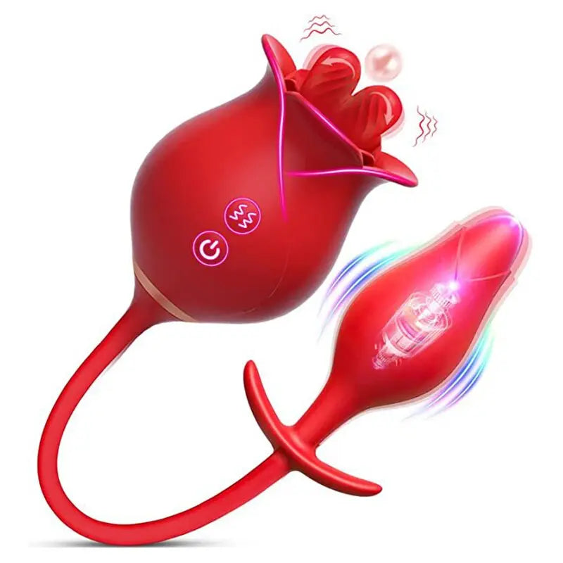 กุหลาบลิ้นเลีย Vibrator ผู้หญิงหัวนมอมควย G Spot Clitoris Masturbation หญิงเซ็กซ์ทอย - buysextoyth