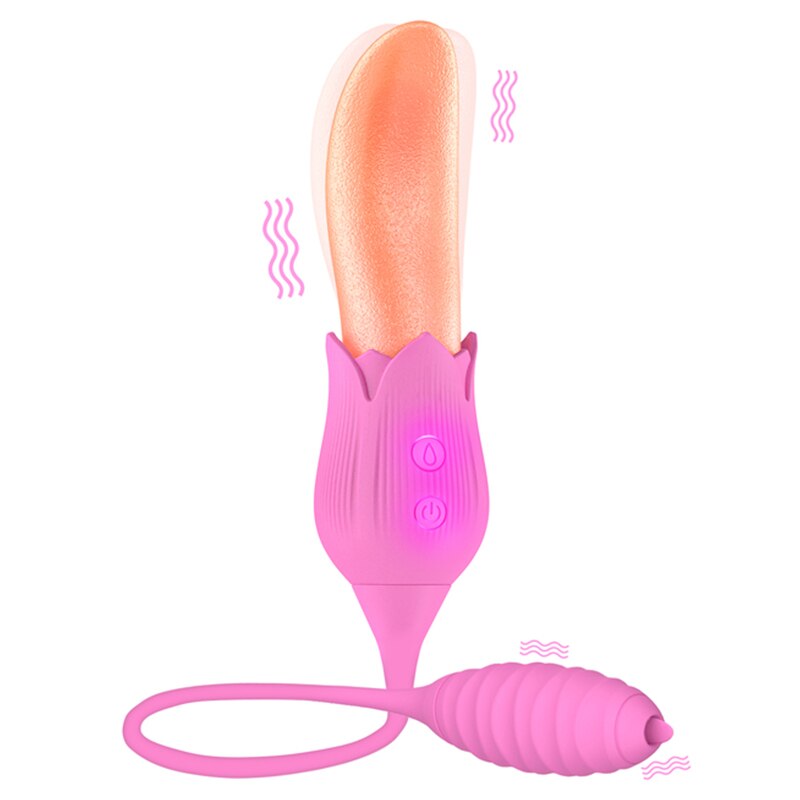 ที่สมจริงลิ้นเลีย Vibrator ไข่สั่น G-Spot Clitoris ช่องคลอดหัวนม Stimulator หญิง Masturbator - buysextoyth