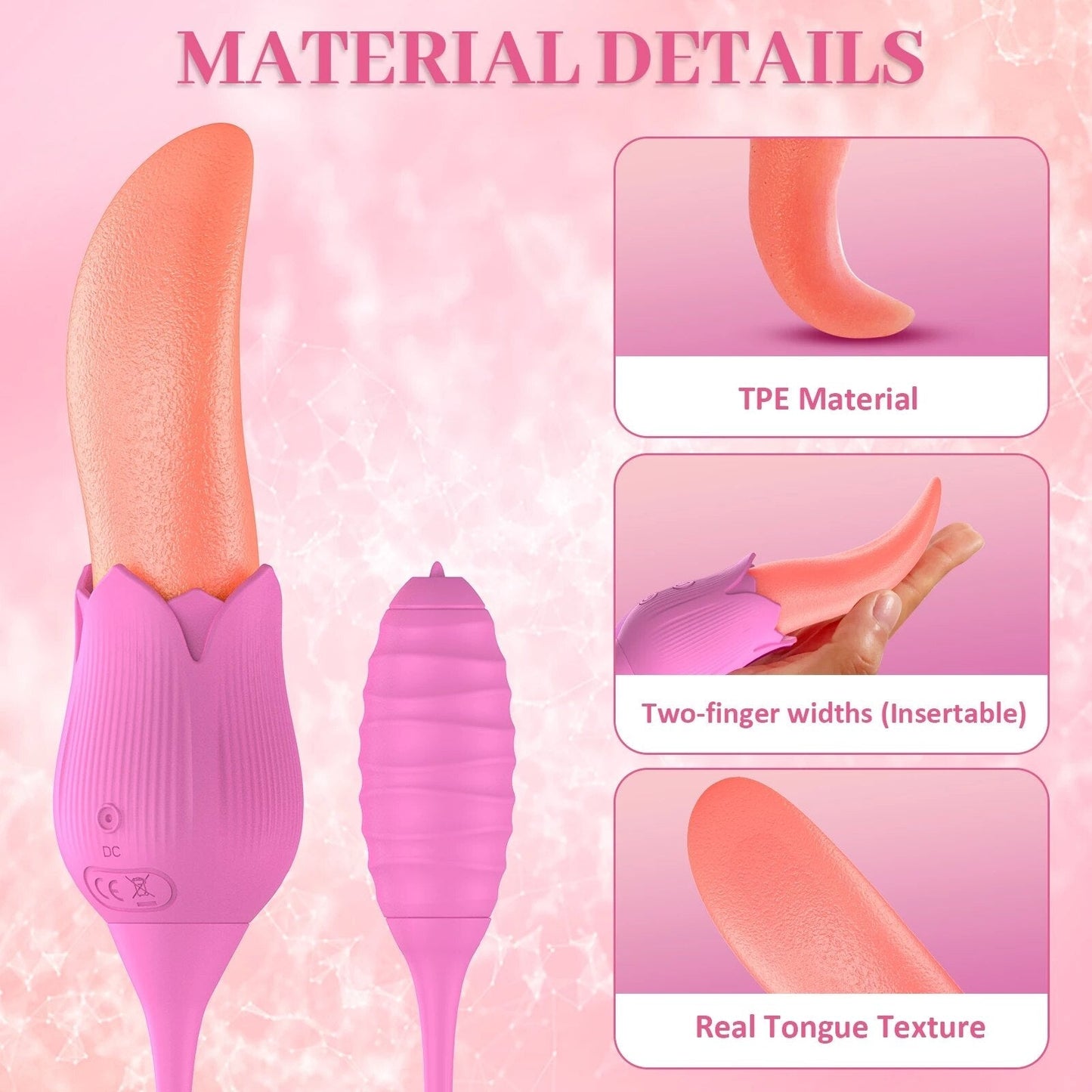 ที่สมจริงลิ้นเลีย Vibrator ไข่สั่น G-Spot Clitoris ช่องคลอดหัวนม Stimulator หญิง Masturbator - buysextoyth