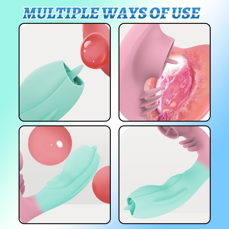 Wearable APP ลิ้นเลีย Vibrator สำหรับผู้หญิง G Spot ช่องคลอด Anal Nipple Clitoris Stimulator เซ็กซ์ทอยสำหรับผู้ใหญ่18 - buysextoyth
