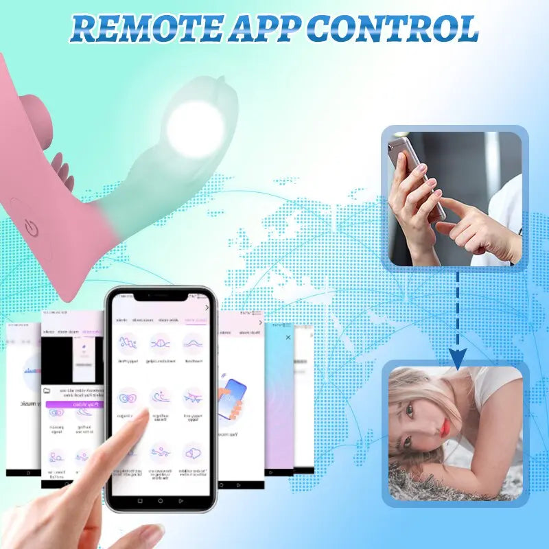 Wearable APP ลิ้นเลีย Vibrator สำหรับผู้หญิง G Spot ช่องคลอด Anal Nipple Clitoris Stimulator เซ็กซ์ทอยสำหรับผู้ใหญ่18 - buysextoyth