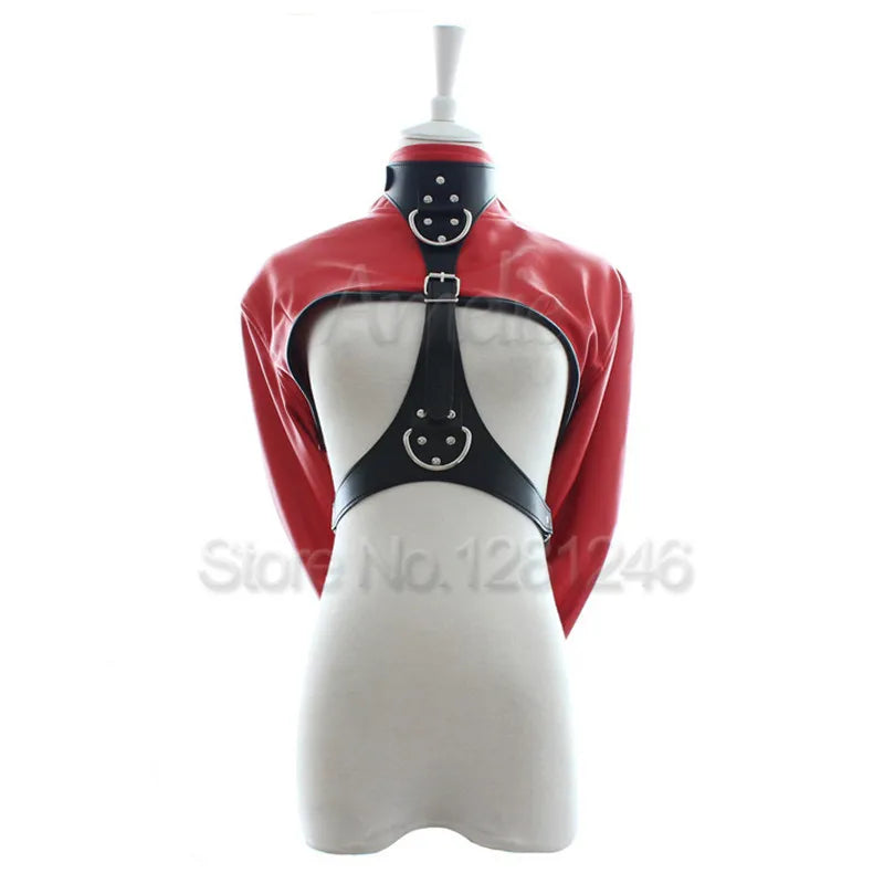 Synthetic Leather Straitjacket BDSM Adult Games Straight Jacket Adjustable Fetish Harness Body Bondage Sex Toy For Women and Men - buysextoyth