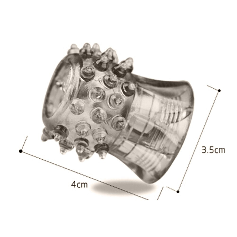 Drop Shipping Men Spike Soft TPE Cock Ring Extender Penis Sleeve Delay Time Adults Sex Product - buysextoyth