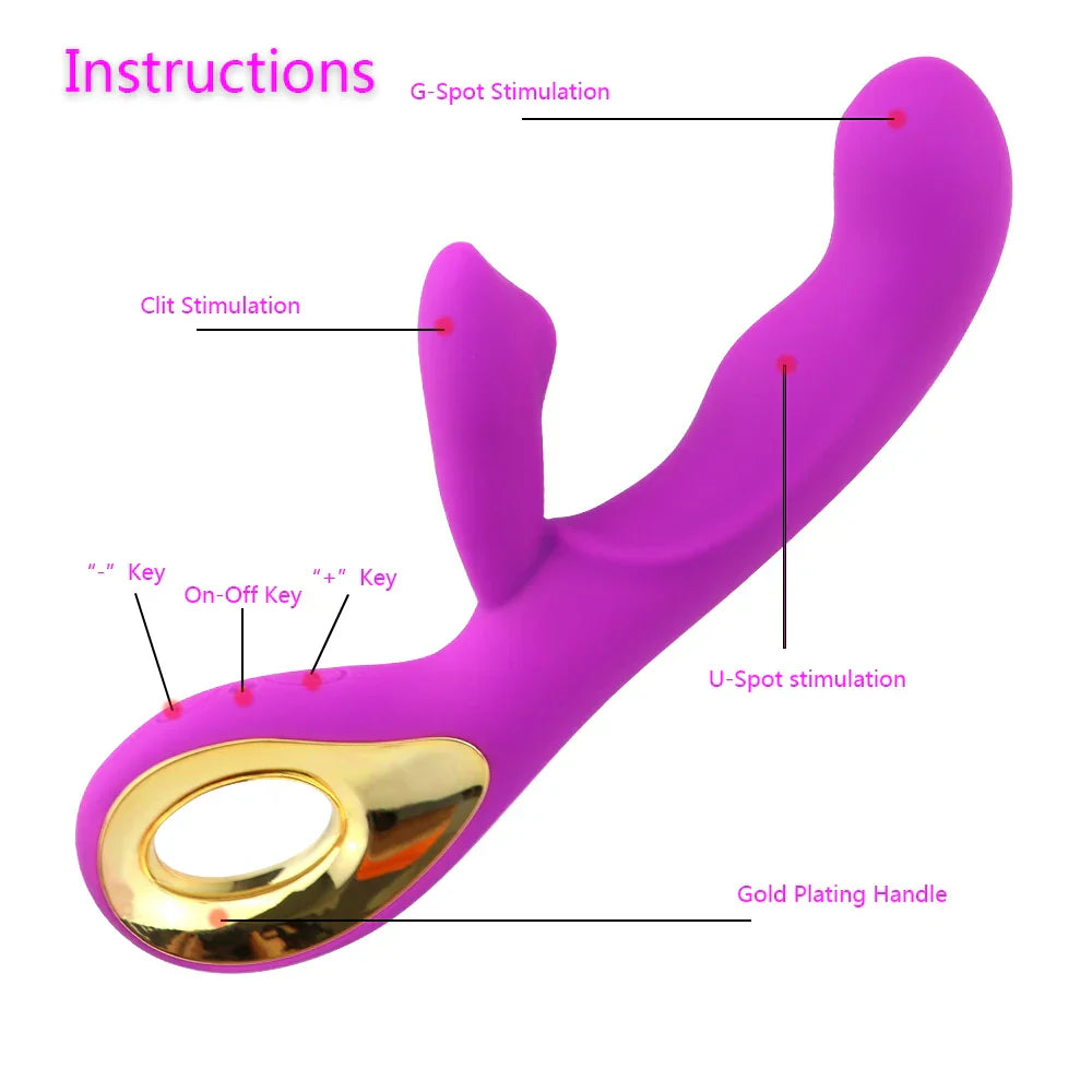 G Spot Rabbit Dildo Vibrator Orgasm Adult Toys USB Charging Powerful Masturbation Sex Toy for Women Waterproof Adult Sex Product - buysextoyth