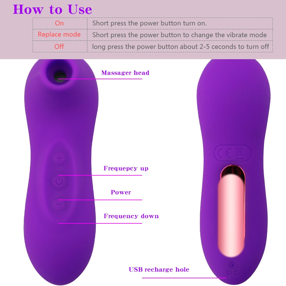 Clit Sucker Vibrator Blowjob Tongue Licking G Spot Massage Clitoris Stimulator Nipple Sucking Erotic Sex Toys for Women Sexo - buysextoyth