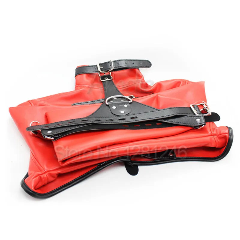 Synthetic Leather Straitjacket BDSM Adult Games Straight Jacket Adjustable Fetish Harness Body Bondage Sex Toy For Women and Men - buysextoyth