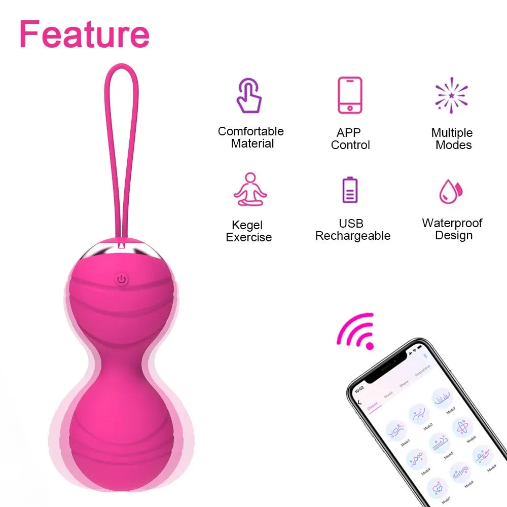 APP Remote Control Drawstring Vibrating Egg Striped Vibration Shrinking Ball Masturbation Massager Vibrator Sex Toys for Women - buysextoyth