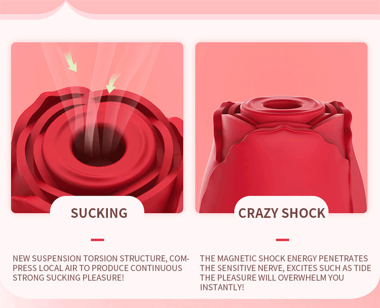 Rose Sucking Vibrators Nipple Sucker Oral Sucker Clitoris Stimulation Powerful Vibrators Sex Toys for Women Rose Vibator Toy - buysextoyth