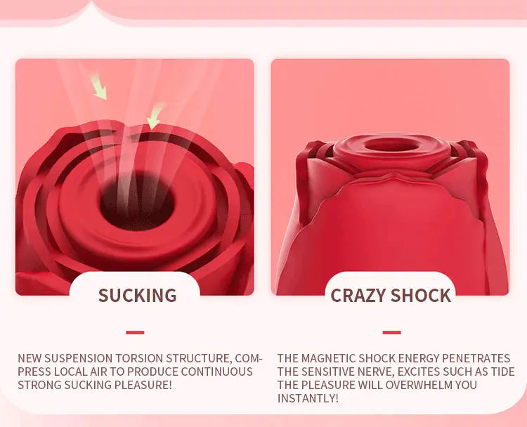 Rose Sucking Vibrators Nipple Sucker Oral Sucker Clitoris Stimulation Powerful Vibrators Sex Toys for Women Rose Vibator Toy - buysextoyth