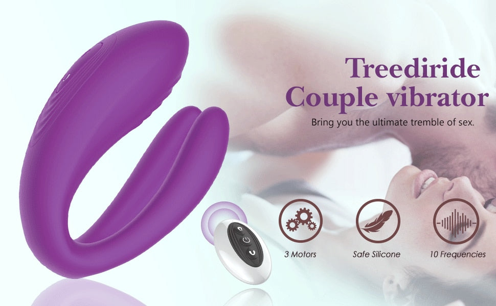 New Couple Vibrator Sex Toys 3 Motor Couple Vibrators 25M Remote Control Dildo Anal Vibrator Stimulator for Couples and Women - buysextoyth