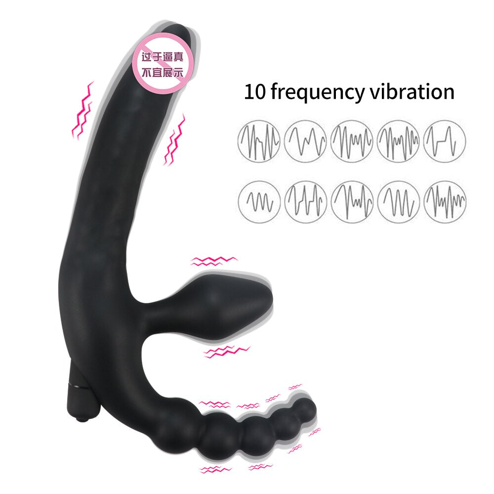 3 IN 1 Dildos Anal Plug Vibrators Sex Toys for Women Men Bondage Vagina Clitoris Stimulator Adult Chastity Accessories Sex Shop - buysextoyth